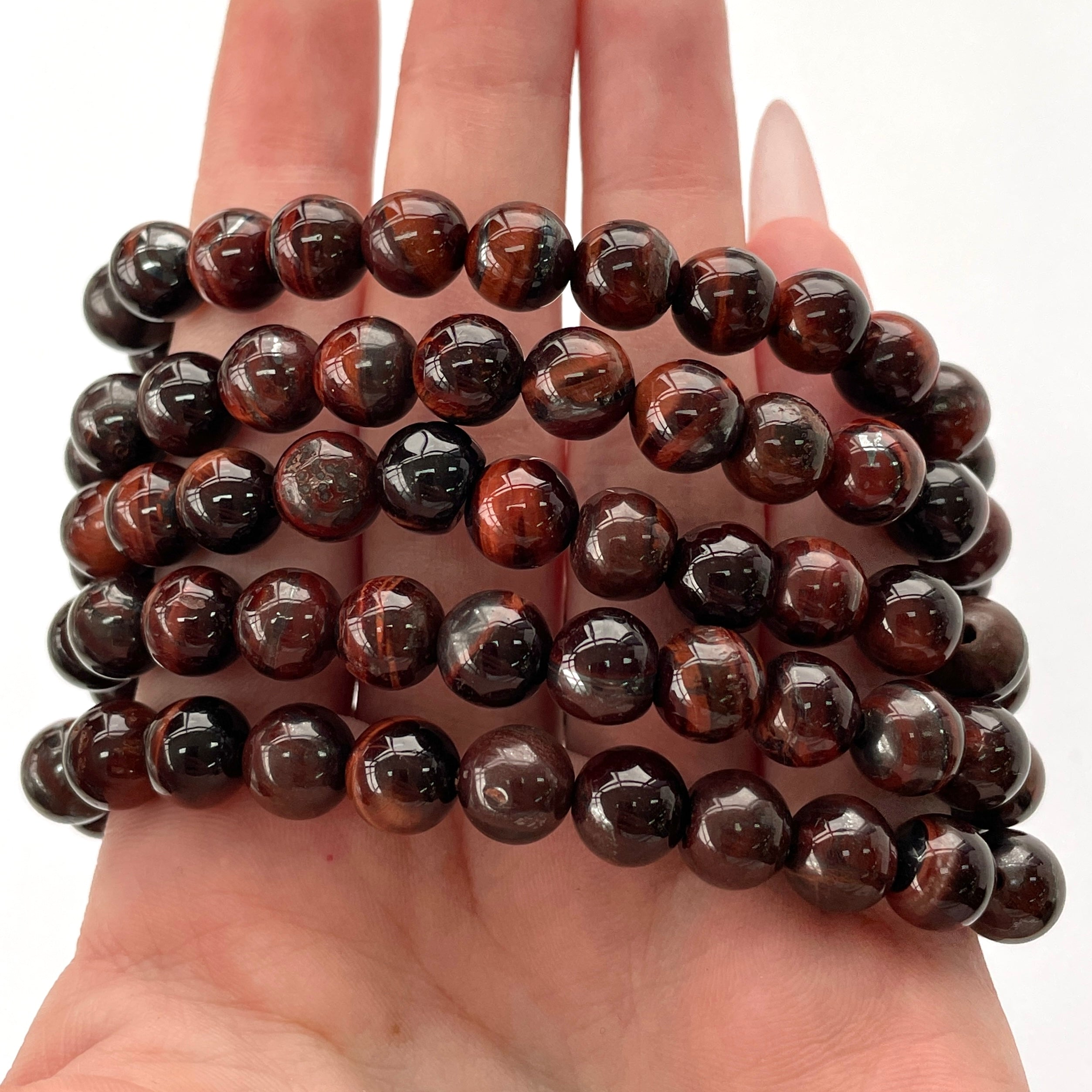 Red Tigers Eye Beads Bracelet Red Tigers Eye Beads Bracelet